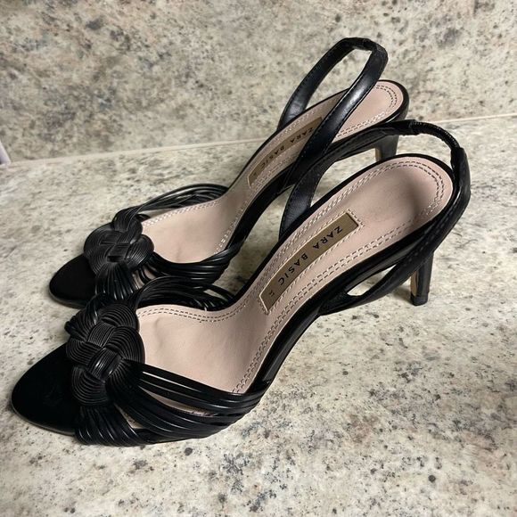 Zara NWOT black braided heels - Picture 2 of 7